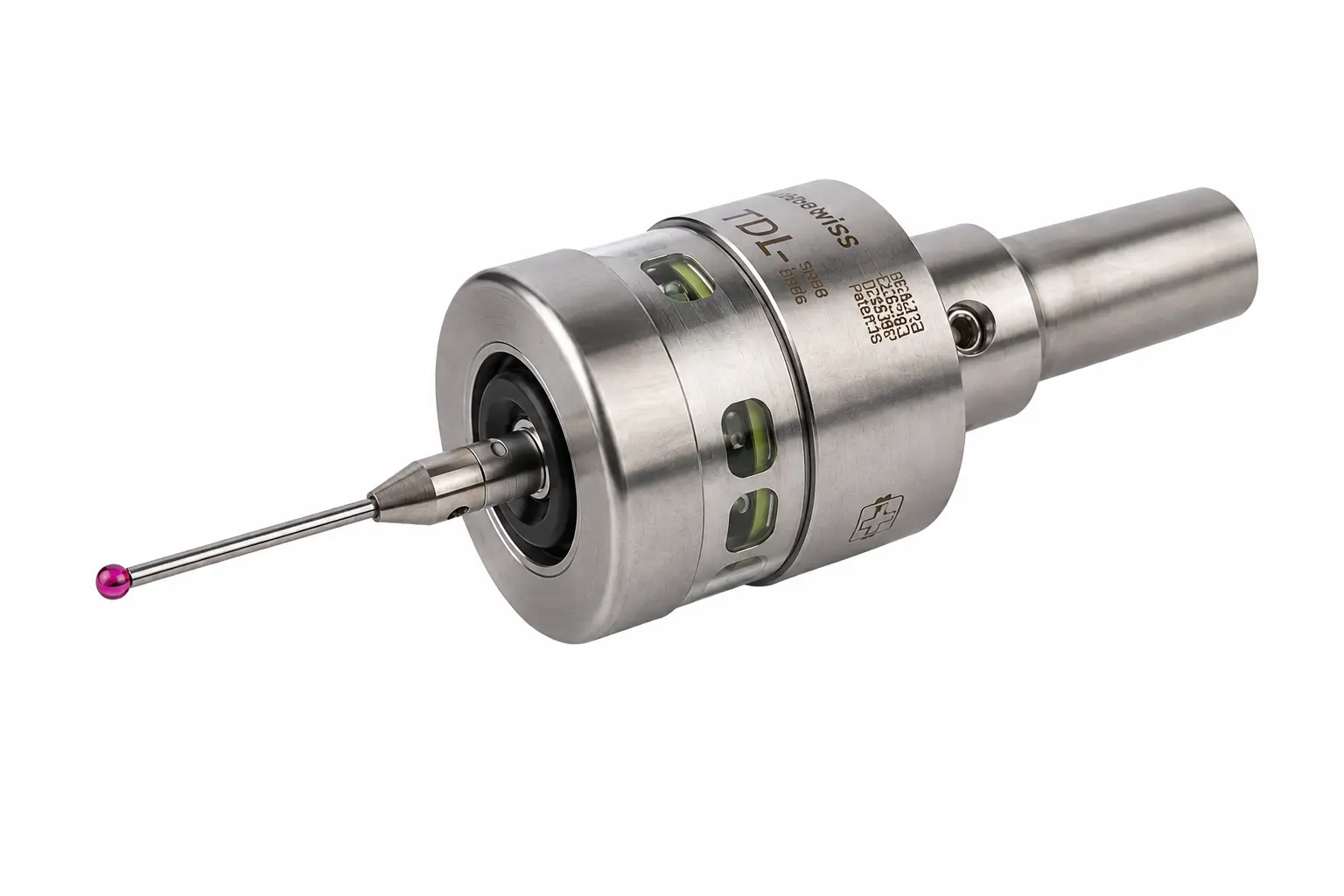 Touch probe with a ruby-tipped stylus