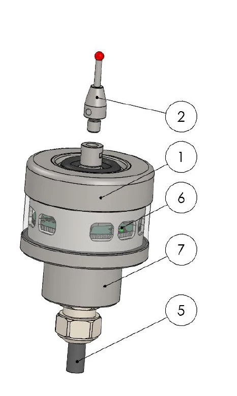 Exploded view of the TP1-W-A with items called out