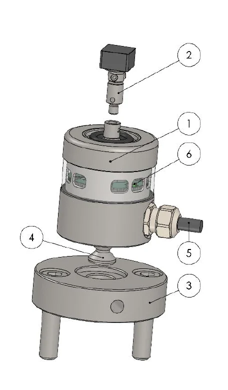 Exploded view of the TP1-W-R with items called out