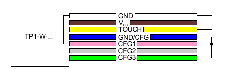 TP1-W wiring for NC / NPN